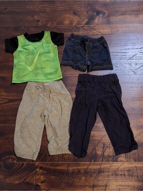 Boys Clothing Lot Size 12 Months 2 Pairs of Pants, 1 Pair of Shorts, 1 SS Shirts